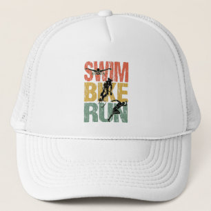 Gorra De Camionero Huida en bicicleta de natación - Triatlón vintag