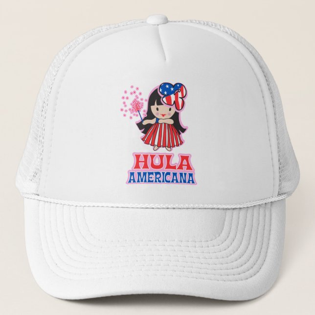 Gorra De Camionero Hula Americana Trucker Hat (Anverso)