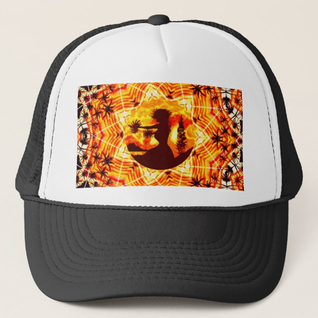 Gorra De Camionero Hula Palms de Hawaii Sunset (Anverso)
