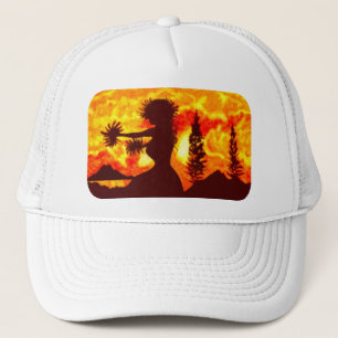 Gorra De Camionero Hula Palms de Hawaii Sunset