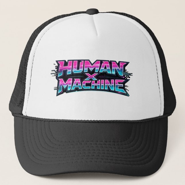 Gorra De Camionero Human × Machine Futuristic Tech Cap Hat (Anverso)