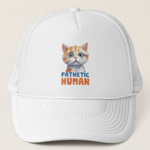 Gorra De Camionero Humano patético - Diseño de gato sarcástico