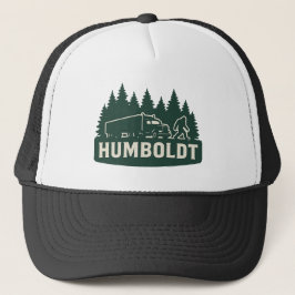 Gorra De Camionero Humboldt Bigfoot Semi-Truck & Forest Silhouette 