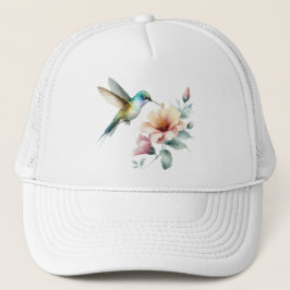 Gorra De Camionero Hummingbird Armonía con Hibiscus Elegante