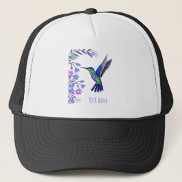 Gorra De Camionero Hummingbird Diseño Flores Botánicas Aves Amantes