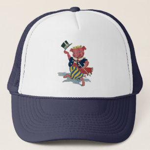 Gorra De Camionero Humor Antiguo, Cerdo Feliz Bailando Baila