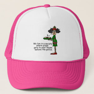 Gorra De Camionero Humor de entrega de pizza