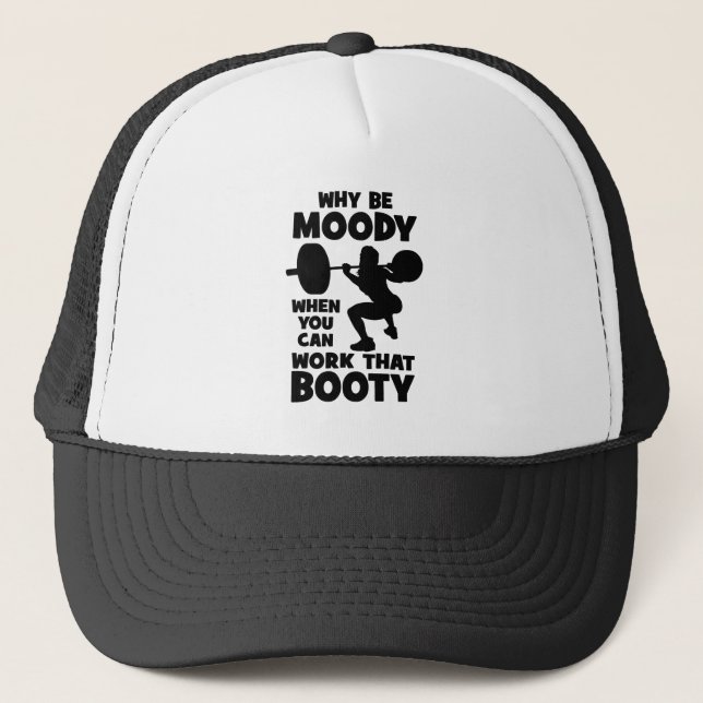 Gorra De Camionero Humor de entrenamiento - Trabajo que booty, Gimnas (Anverso)
