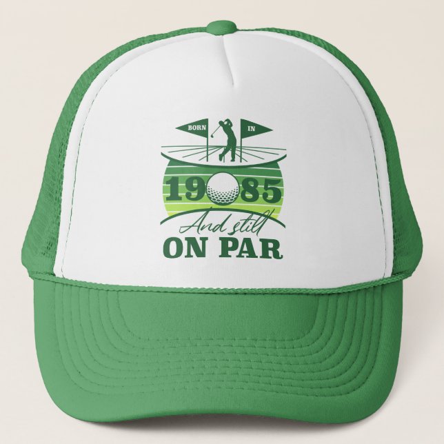 Gorra De Camionero Humor de golf de cumpleaños número 40 1985 (Anverso)