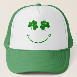 Gorra De Camionero Humor de la cara del trébol del día de St Patrick