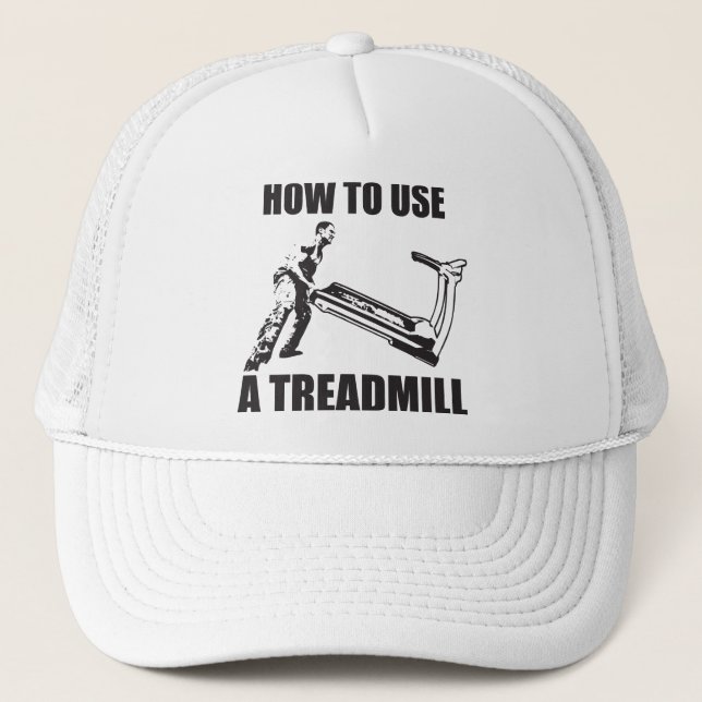 Gorra De Camionero Humor De Taller - Cómo Usar Un Molino De Treadmill (Anverso)