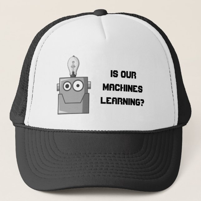 Gorra De Camionero Humor de tecnología de aprendizaje automático (Anverso)