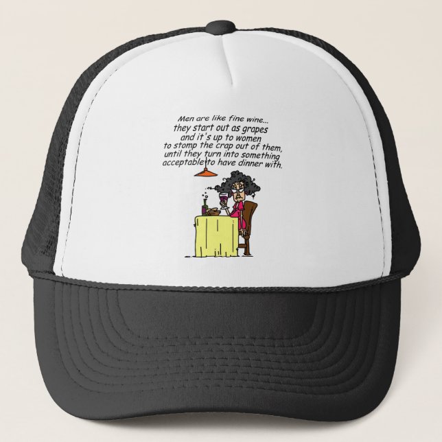 Gorra De Camionero Humor de vino masculino y fino (Anverso)