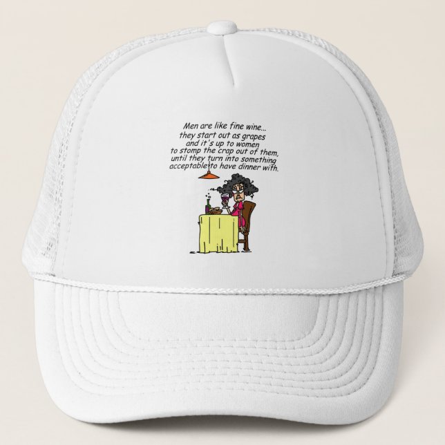 Gorra De Camionero Humor de vino masculino y fino (Anverso)