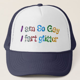 Gorra De Camionero Humor gay soy tan gay que me fastidio Purpurina