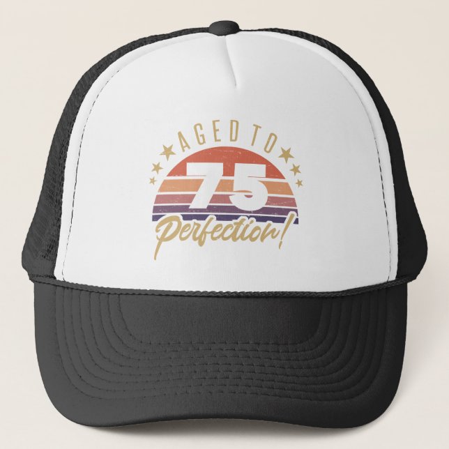 Gorra De Camionero Humor retro 75 cumpleaños (Anverso)