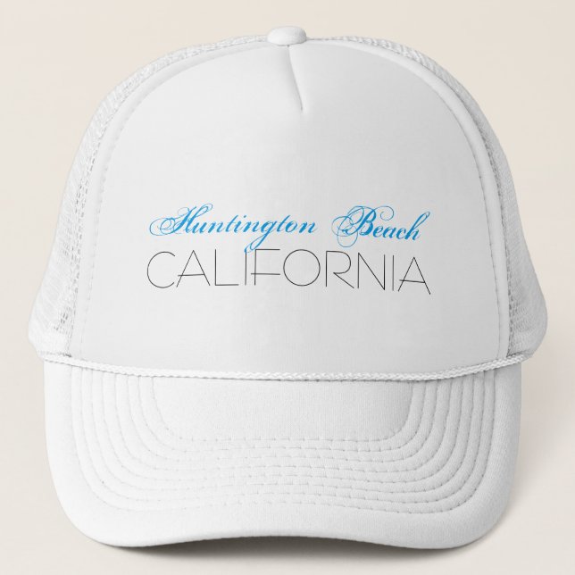 Gorra De Camionero Huntington Beach, CALIFORNIA Blue y Black (Anverso)