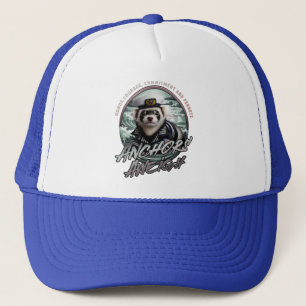 Gorra De Camionero Hurón con traje de marinero y Anclas al agua