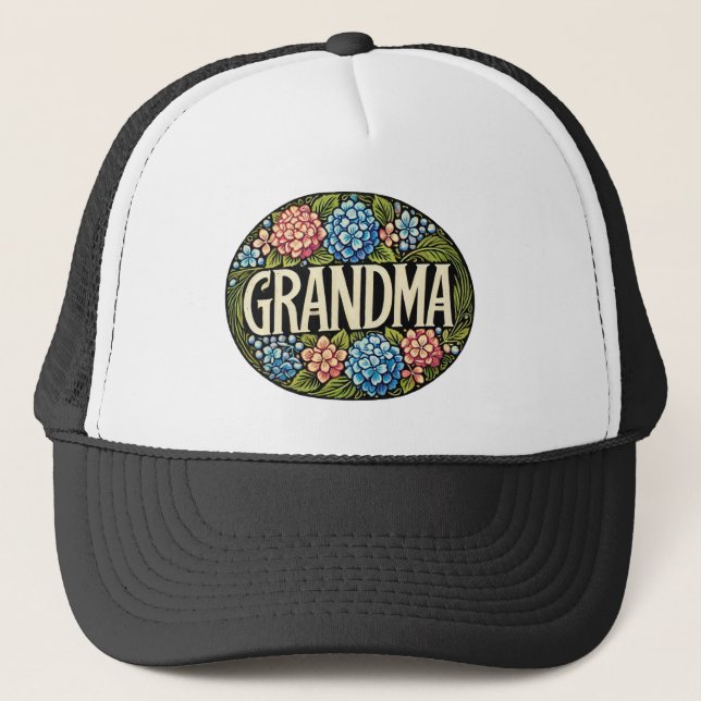 Gorra De Camionero Hydrangea Grandma (Anverso)