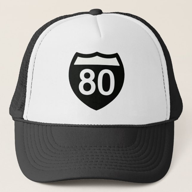Gorra De Camionero I-80 Highway sign T-shirt design (Anverso)
