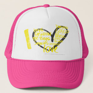Gorra De Camionero I amarillo de la pintada del corazón