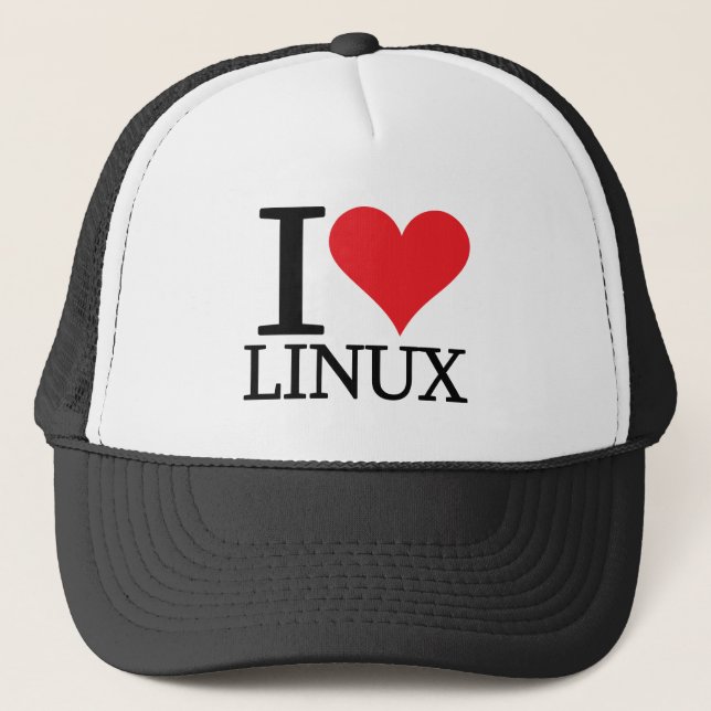 Gorra De Camionero I corazón Linux (Anverso)