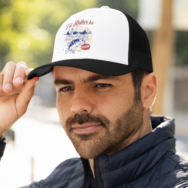 Gorra De Camionero I’d Rather Be Fishing, Funny Fishing Saying (Subido por el creador)
