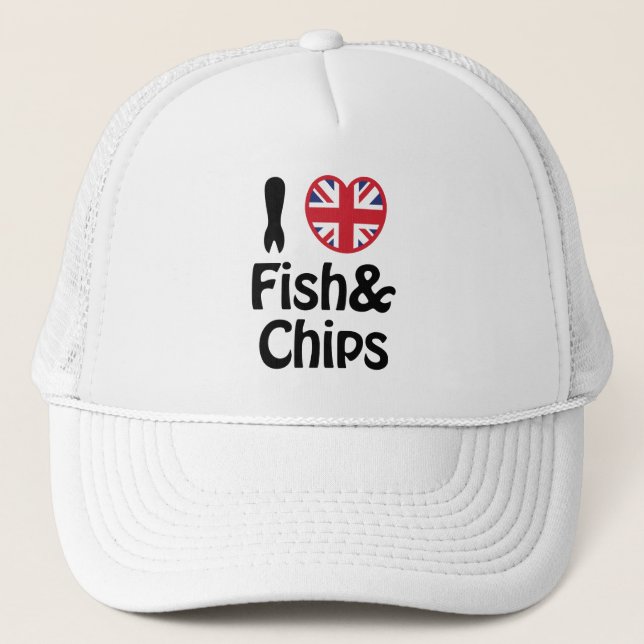Gorra De Camionero I Heart [Love] Fish & Chips (Anverso)