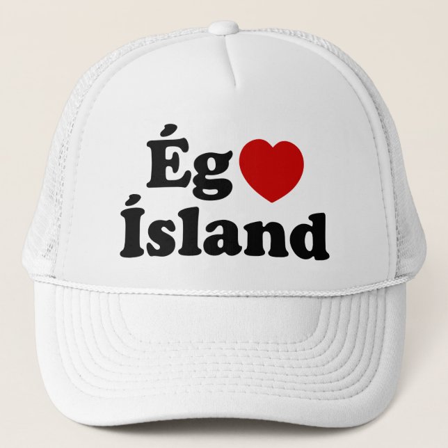 Gorra De Camionero I Heart (Love) Islandia [Ég Elska Ísland] Islandés (Anverso)