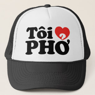 Gorra De Camionero I Heart (Love) Pho (Tôi + PHỞ) Idioma Vietnamita