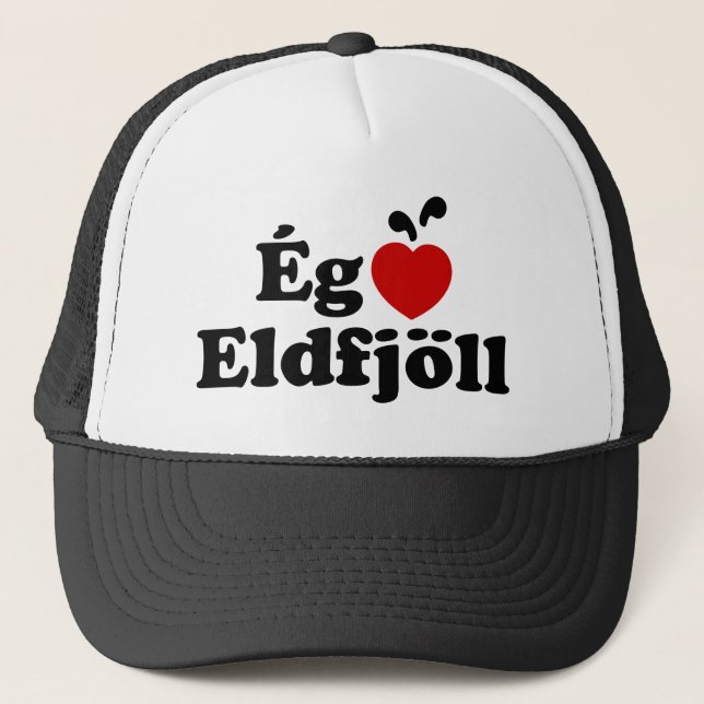 Gorra De Camionero I Heart (Love) Volcanes [Ég Elska Eldfjöll] (Anverso)
