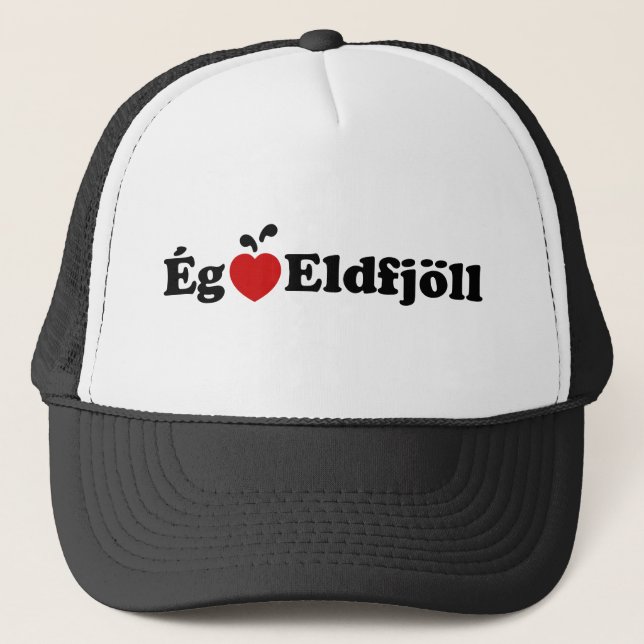 Gorra De Camionero I Heart (Love) Volcanes [Ég Elska Eldfjöll] (Anverso)