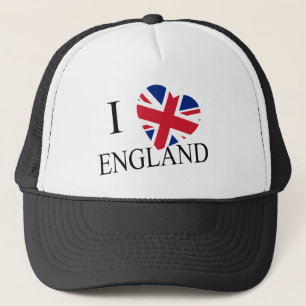 Gorra De Camionero I Heartflag England thcn negro Trucker Hat