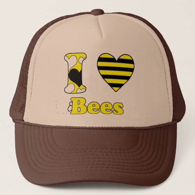 Gorra De Camionero I love Bees (Anverso)