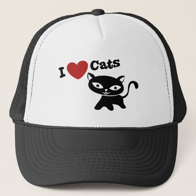 Gorra De Camionero I Love Cat (Anverso)