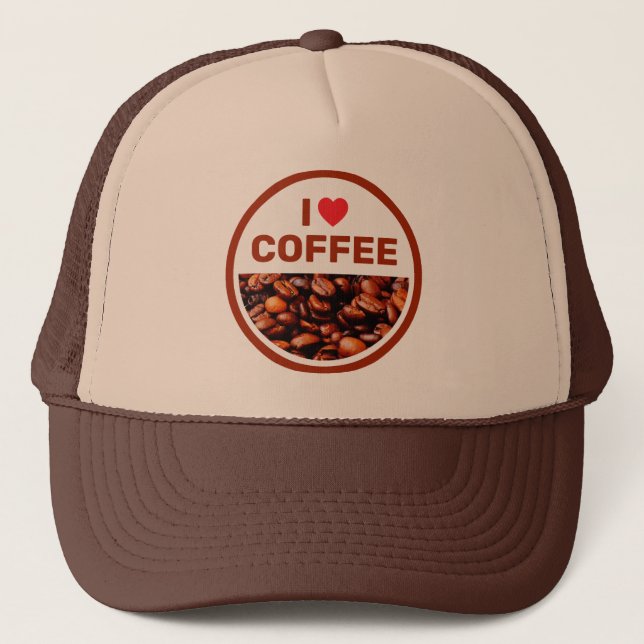 Gorra de camionero I Love Coffee™ (Anverso)