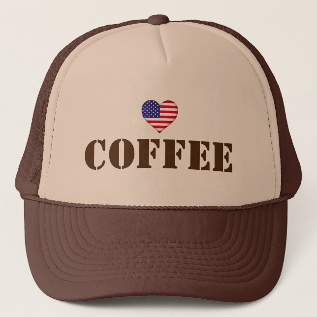 Gorra De Camionero I Love Coffee™ Trucker Hat (Anverso)