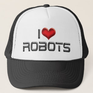 Gorra De Camionero I Love Heart Robots - Robotics Lover