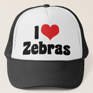 Gorra De Camionero I Love Heart Zebras - Zebra Lover