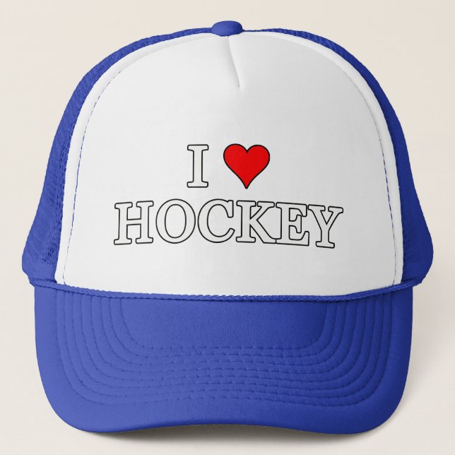 Gorra De Camionero I Love Hockey (Anverso)