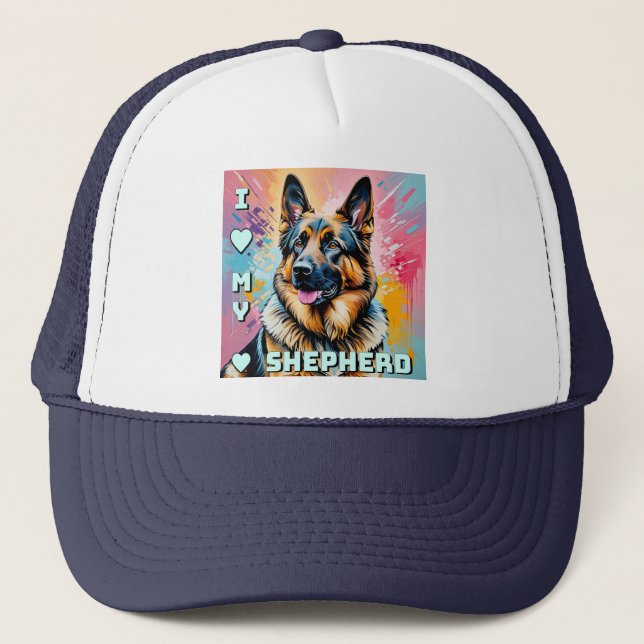 Gorra De Camionero I love my German Shepherd (Anverso)