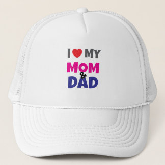 Gorra De Camionero I Love my Mom Dad -