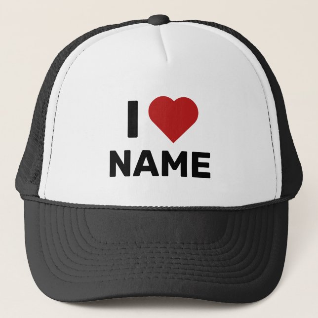 Gorra De Camionero I Love Name (Anverso)