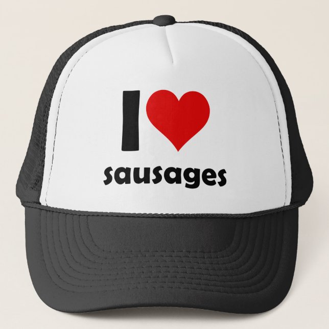 Gorra De Camionero I love sausages (Anverso)