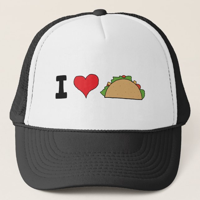 Gorra De Camionero I Love Taco Clip Art Mexican Doodles Cartoon Taco (Anverso)
