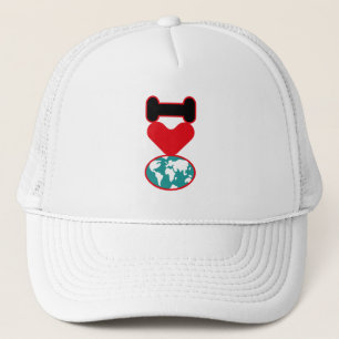 GORRA DE CAMIONERO I LOVE THE WORLD BY MASANSER PIXELAT