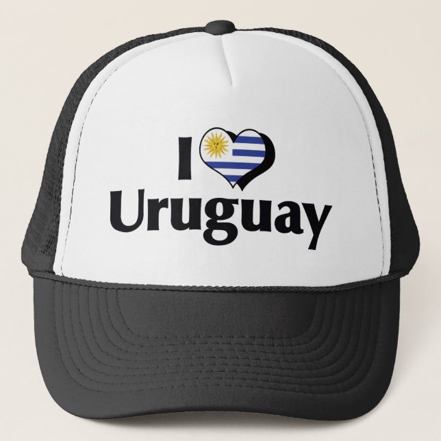 Gorra De Camionero I Love Uruguay Flag (Anverso)