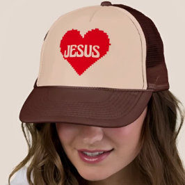Gorra De Camionero I love you Jesus pixel art