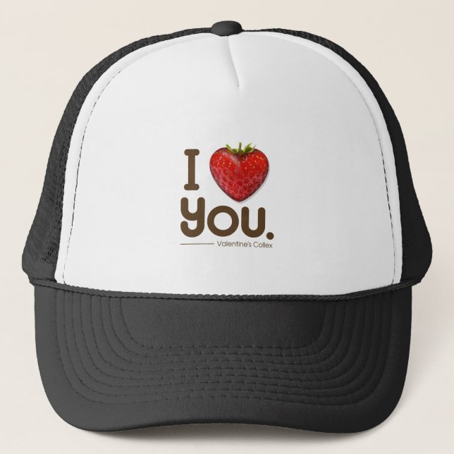 Gorra De Camionero I love you, strawberry heart (Anverso)