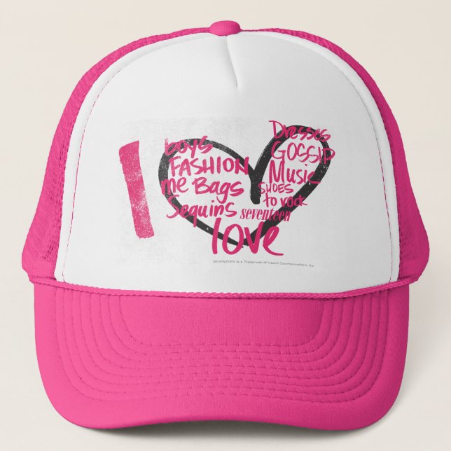 Gorra De Camionero I magenta de la pintada del corazón (Anverso)